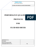 Performance Qualification Protocol For Fluid Bed Dryer
