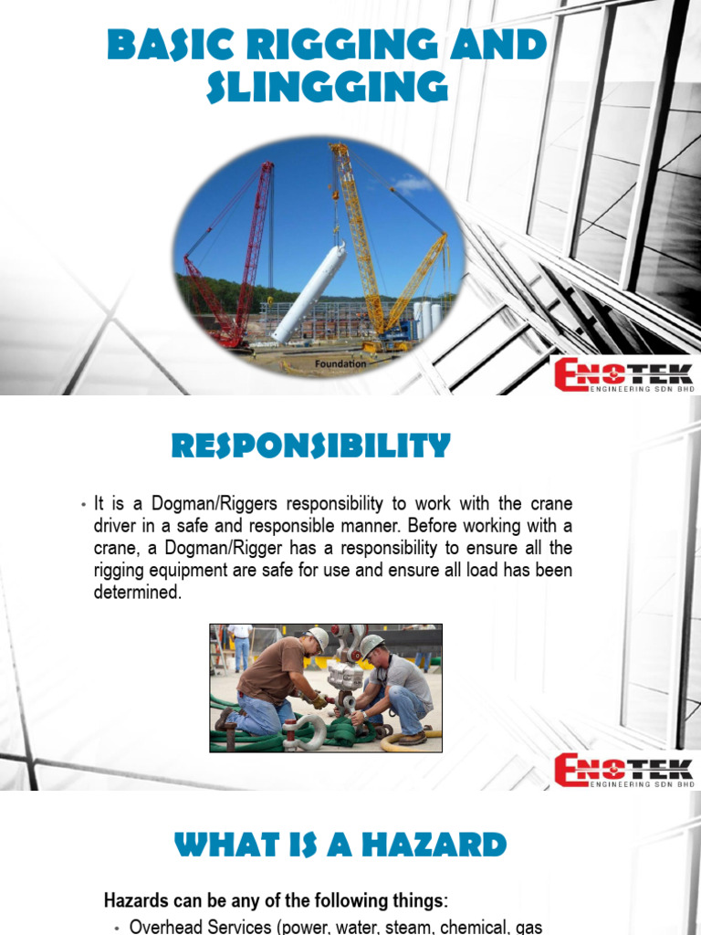 Basic Rigging Course PDF Personal Protective Equipment Crane