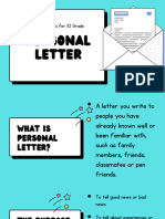 Personal Letter (English For Grade XI)