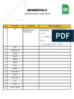 Informática Ii - Formurio de Excel