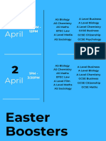 Easter Booster Schedule 2024
