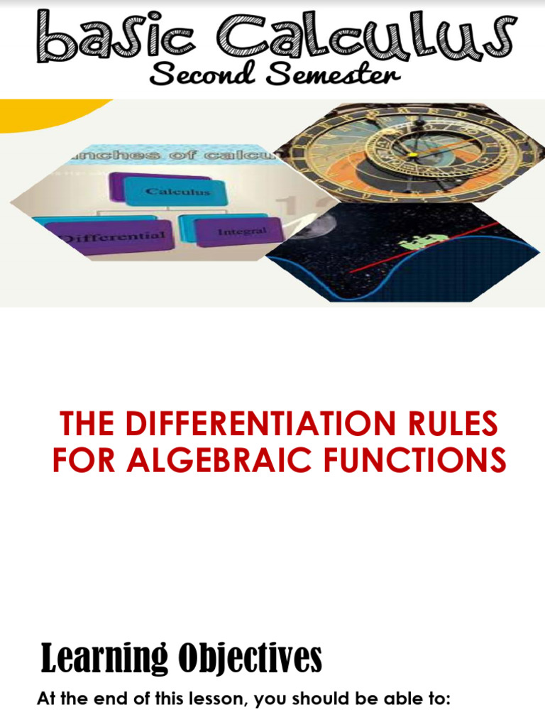 Lesson 2 The Differentiation Rules For Algebraic Functions | PDF ...