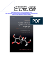 Chemistry in Quantitative Language Fundamentals of General Chemistry Calculations 2Nd Edition Oriakhi Full Chapter PDF Scribd