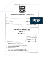 P3 English SA2 2019 Tao Nan Exam Papers