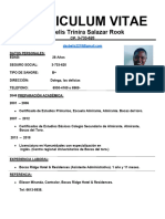 Curriculum Vitae: Daybelis Trinira Salazar Rook