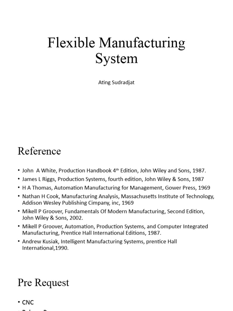 Overview of Flexible Manufacturing Systems | PDF | Computer Data ...