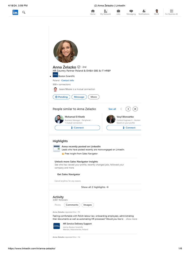 Anna Żelazko - LinkedIn | PDF | Linked In | Organizational Behavior