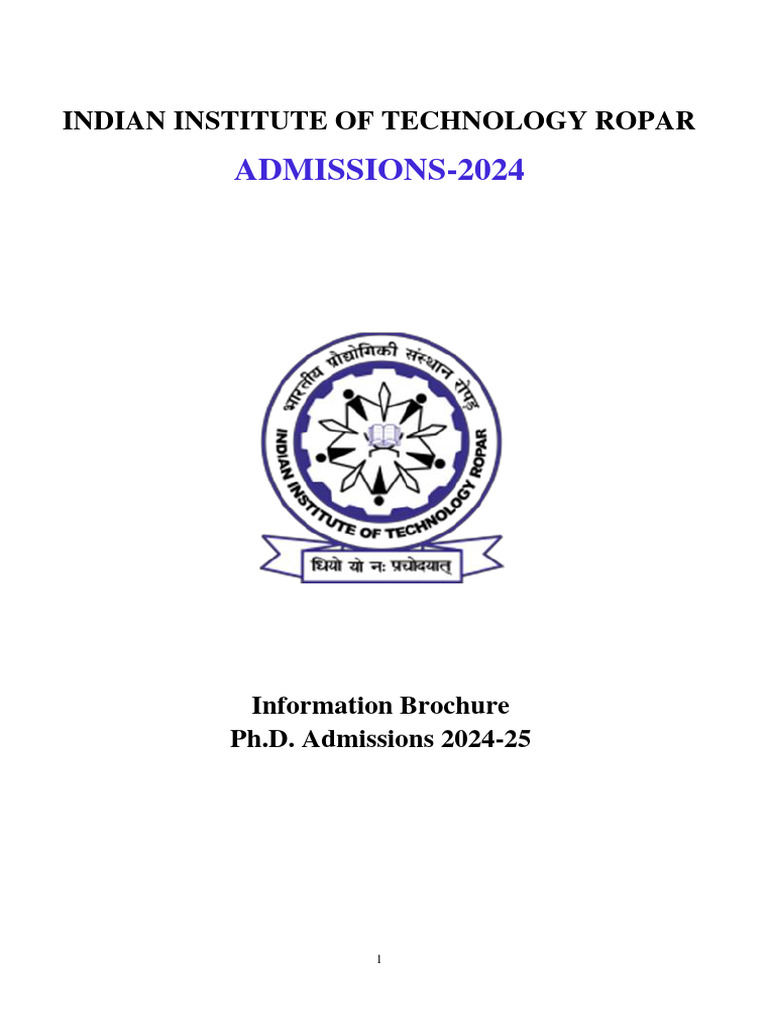 Iit Ropar Phd Admissions 2024 25 Pdf Concrete Quantum Optics