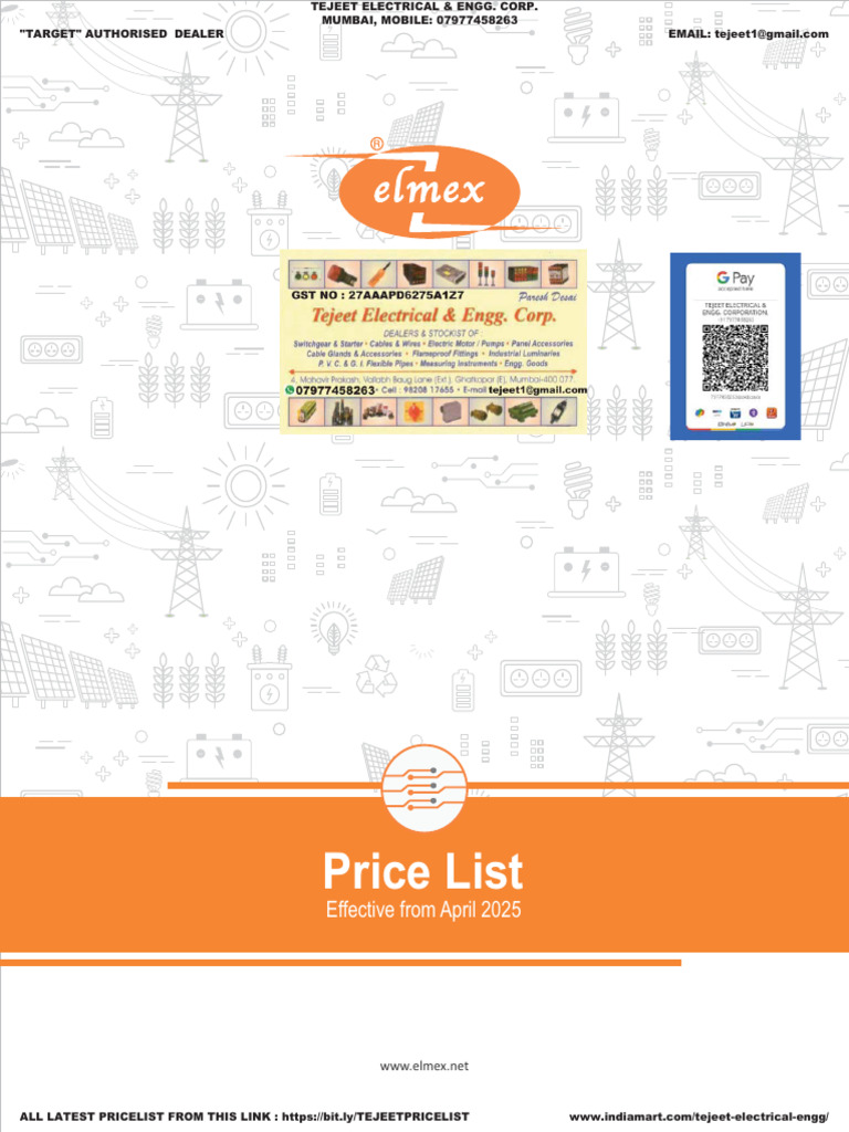Elmex Terminals Price List Wef 01042024 (Full) PDF