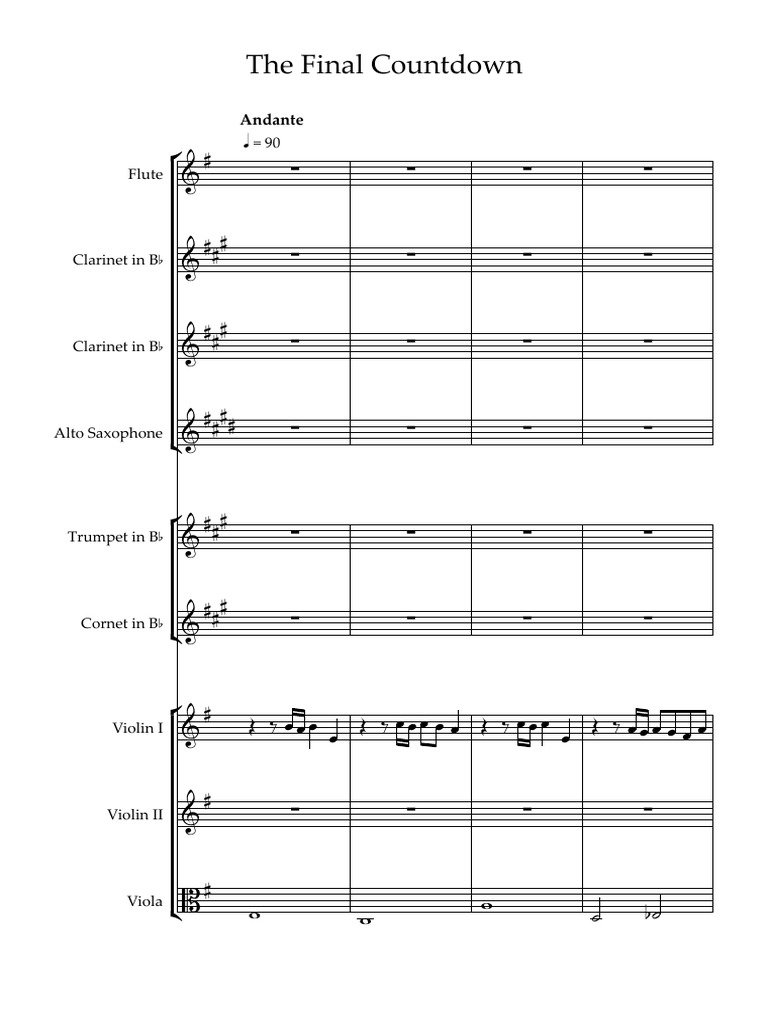 The Final Countdown - Full Score | PDF | Échecs | Instruments de musique