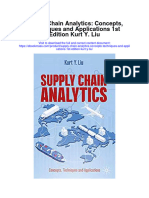 Download Supply Chain Analytics Concepts Techniques And Applications 1St Edition Kurt Y Liu full chapter