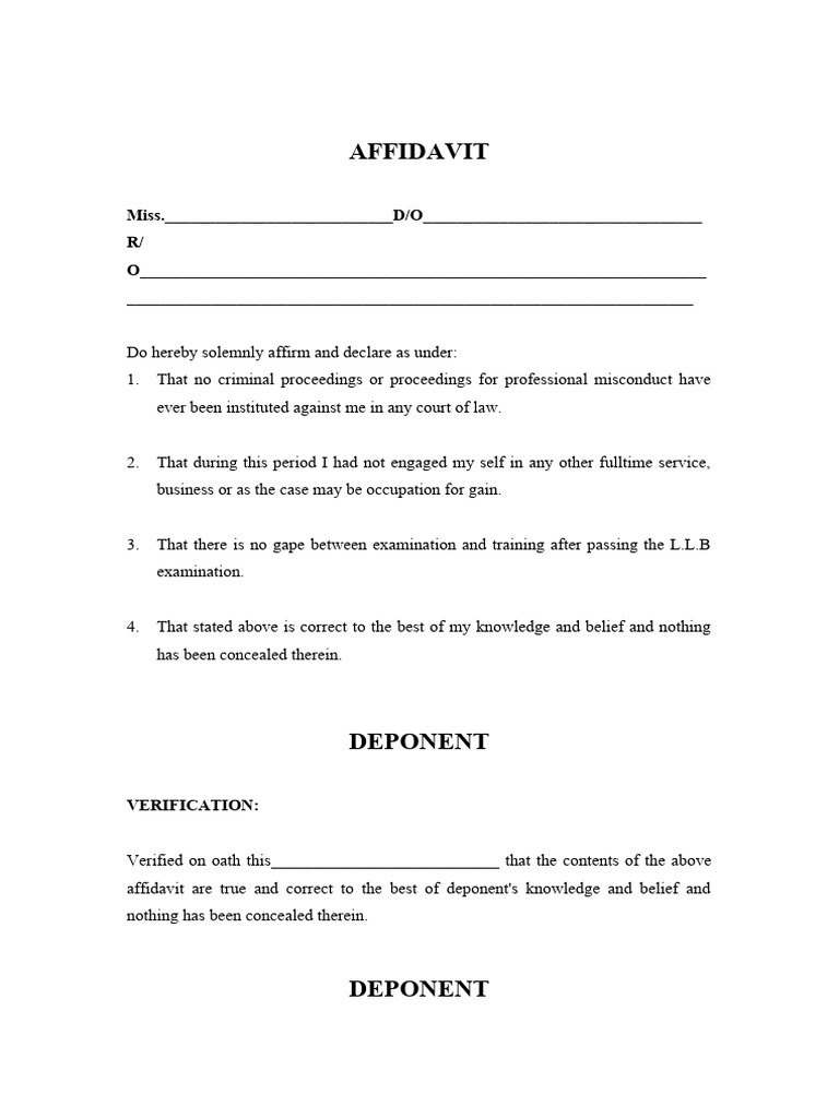 Affidavit of No Criminal Record | PDF
