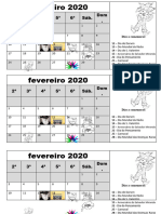 Calendário Fev 2020