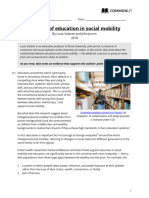 The Role of Education in Social Mobility