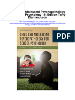Download Child And Adolescent Psychopathology For School Psychology 1St Edition Terry Diamanduros full chapter