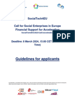 SocialTech4EUCall3Acceleration - Guidelines For Applicants