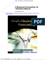 Principles of Business Forecasting 1St Edition Ord Solutions Manual PDF