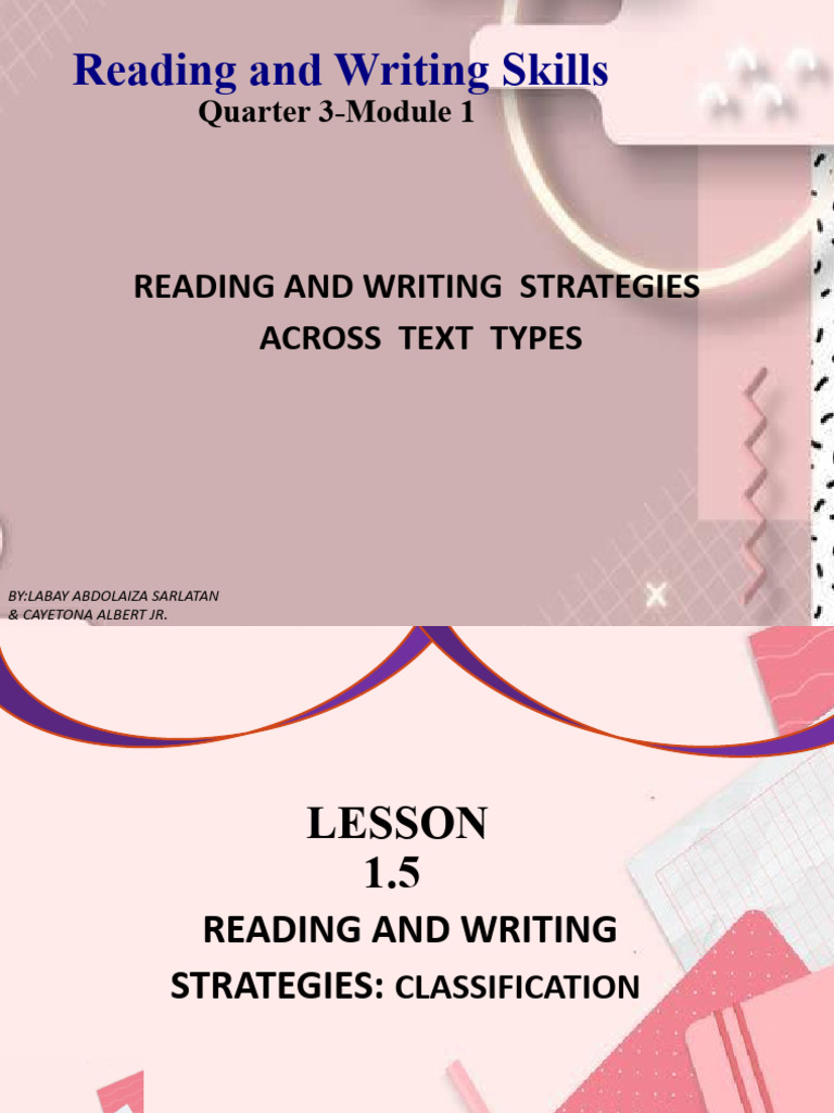 Classification in Reading & Writing | PDF | Human Communication