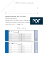 Key Stage 1 SATS Test Sheet - Year 2 Mathematics