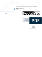 Founder's Community Application Incomplete