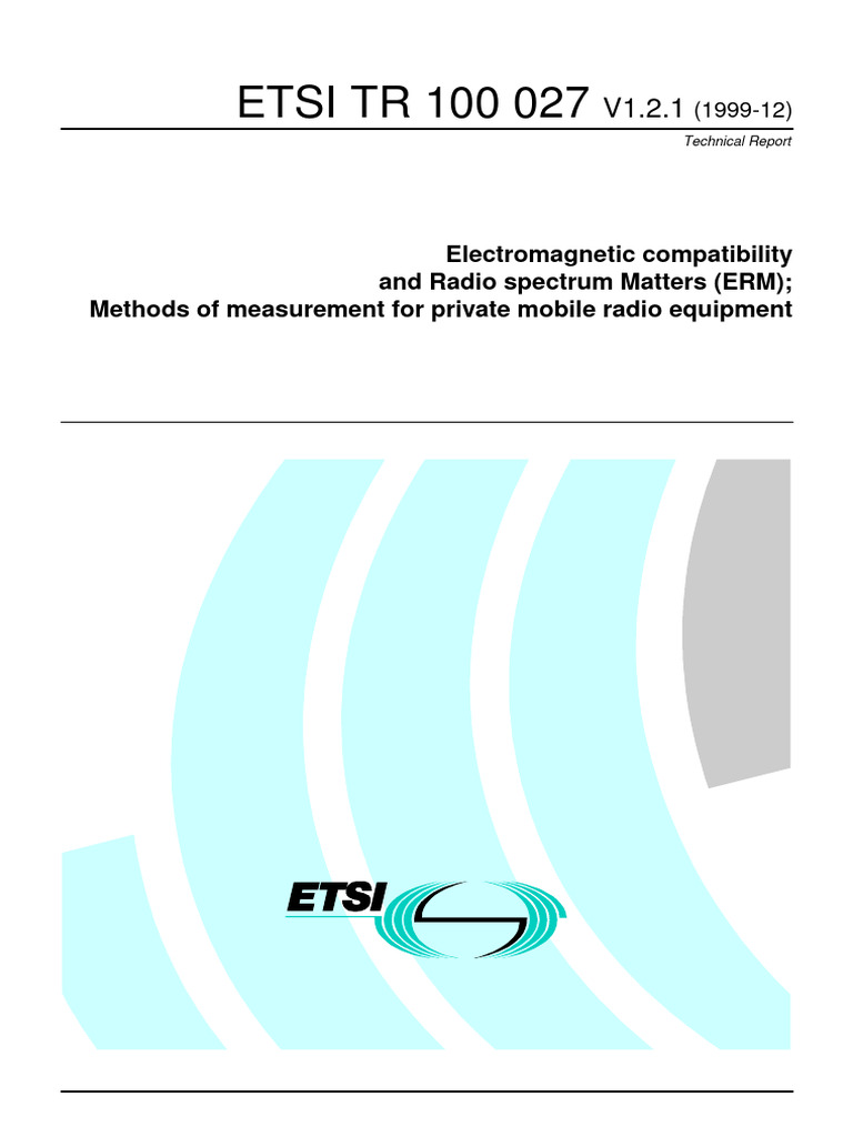 TR 100027v010201p | PDF | Analog Signal | Wireless