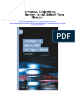 Performance Subjectivity Cosmopolitanism 1St Ed Edition Yana Meerzon All Chapter