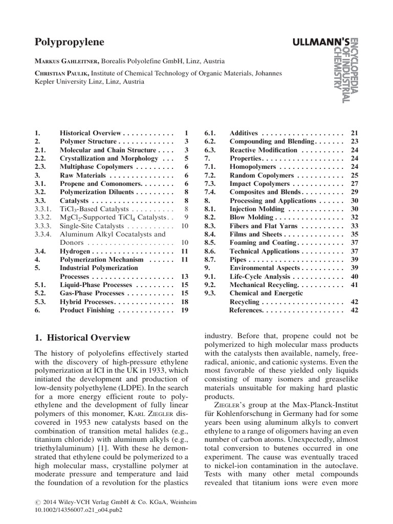 Ullmann S Encyclopedia of Industrial Chemistry 2014 Gahleitner