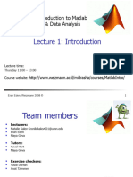 Lecture 1 - Introduction To Matlab