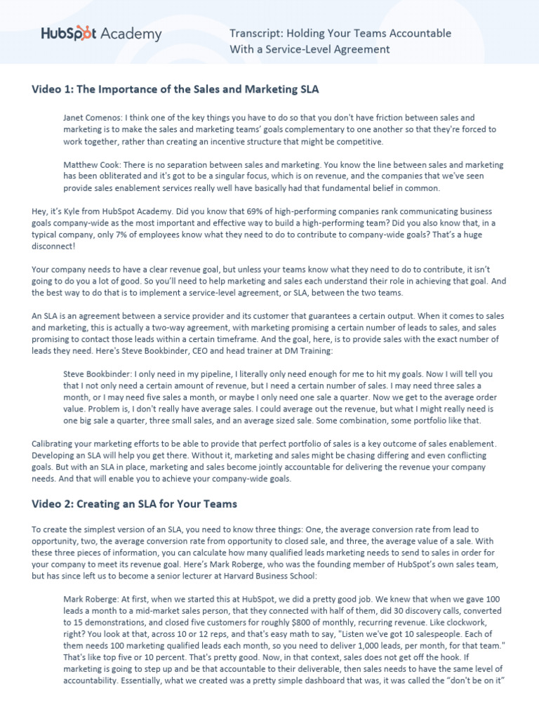 4 Sla | PDF | Sales | Service Level Agreement