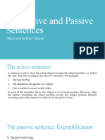 Active and Passive Voice Tense Direct and Indirect Speech
