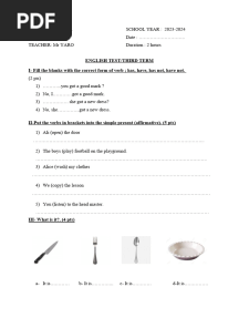Devoir Anglais 3e Trimestre 6e