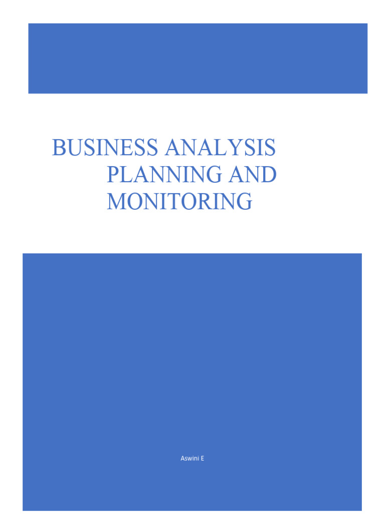 Business Analysis Planning Overview | PDF | Business Analysis | Governance