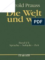 Die Welt Und Wir Erster Band, Erster Teil Sprache - Subjekt - Zeit by Gerold Prauss (Auth.)