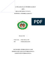 Rencana Pelaksanaan Pembelajaran (RPP) Kelas Iii Tema 5 Cuaca Subtema 1 Pembelajaran 3