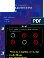 Linear Equations in Two Variables: Grade and Section Campus Teacher