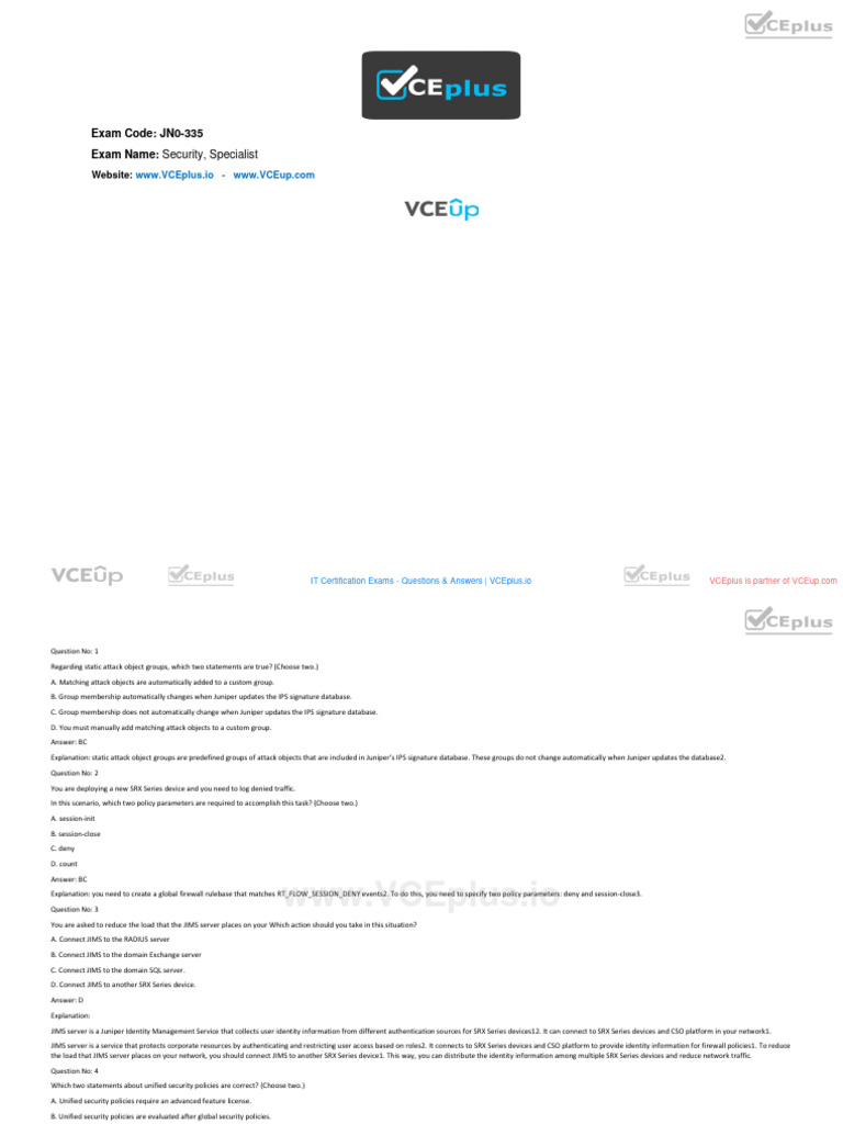 Juniper Premium jn0 335 65q DEMO PDF Proxy Server Transport Juniper Premium jn0 335 65q DEMO PDF Proxy Server Transport