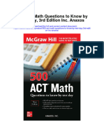 500 Act Math Questions To Know by Test Day 3Rd Edition Inc Anaxos Full Chapter