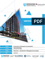 Tutorial 01 - Introduction To Management Accounting