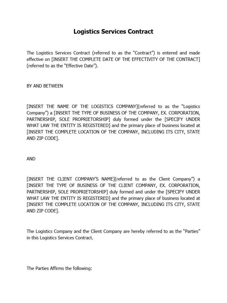 Logistics Services Agreement Overview | PDF | Arbitration | Arbitral ...