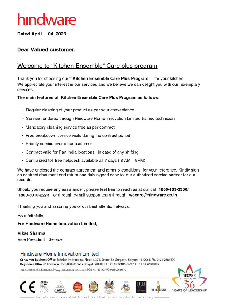 AMC Hindware Chimney 2023 24 Download Free PDF Legal Liability