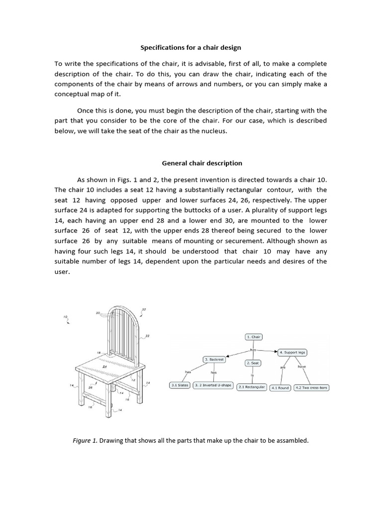 Specifications For A Chair Design | PDF | Chair | Contour Line