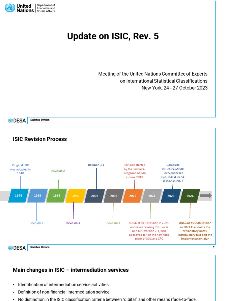Update On ISIC Rev5 | PDF | Retail
