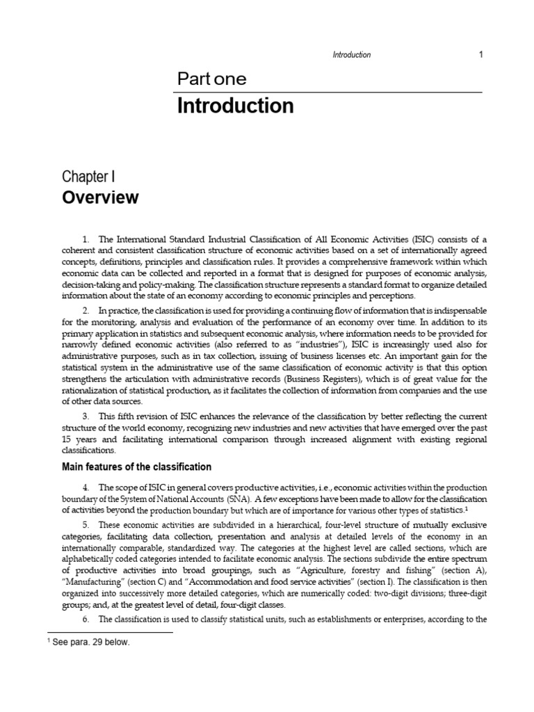 ISIC Revision 5 Overview & Features | PDF | Statistical Classification ...