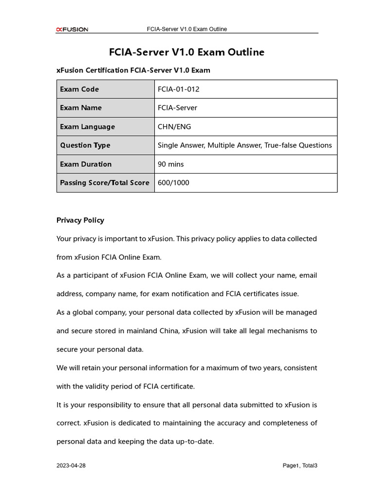FCIA-Server Exam Outline and Details | PDF | Server (Computing) | Privacy