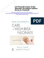 Download Klaus And Fanaroffs Care Of The High Risk Neonate 7Th Edition Edition Avroy A Fanaroff full chapter
