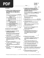 Focus 3 Unit 4 Test Answer Key | PDF