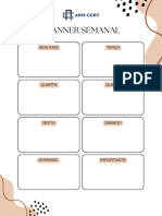 Documento A4 Planner Semanal Elegante Bege Preto Marrom e Branco