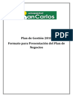 Formato Plan de Negocios - PG - 2018
