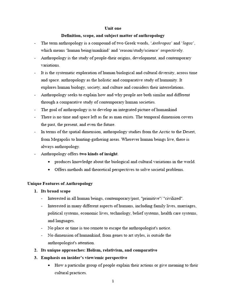 Anthro short note pdf anthropology ethnography