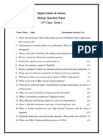 12th Class Biology Question Paper